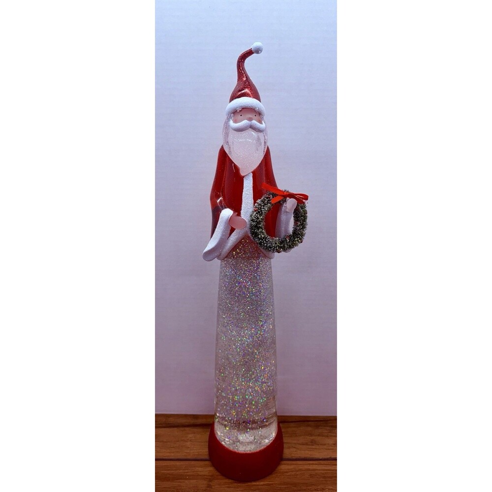 Vintage Santa Glitter Lamp Light 24” Battery Operated Christmas Decor Rare